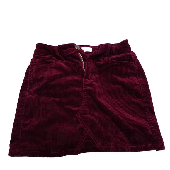 So Corduroy Skirt Juniors Size 1/25W Burgundy Fall Winter Preppy Mini Skirt Y2K - Picture 6 of 12